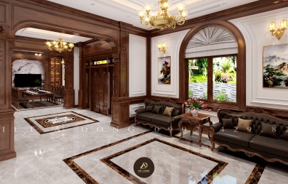 Phong cách tân cổ điển bằng gỗ óc chó nhẹ nhàng cuốn hút